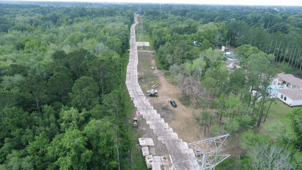 Road matting project along utility infrastructure