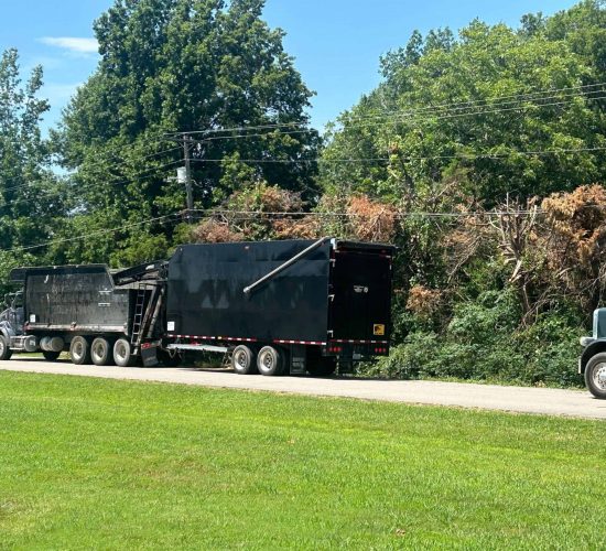 Storm debris recovery service after severe weather event
