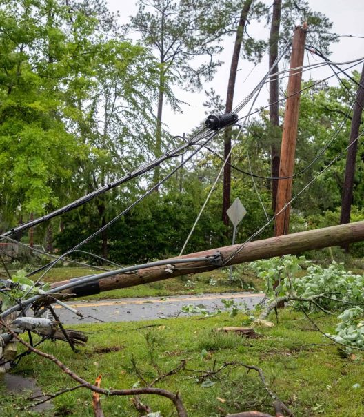Hurricane Helene Response – Georgia 6-Pole and Wire 2-min Storm debris and damaged utility infrastructure after Hurricane Helene in Georgia