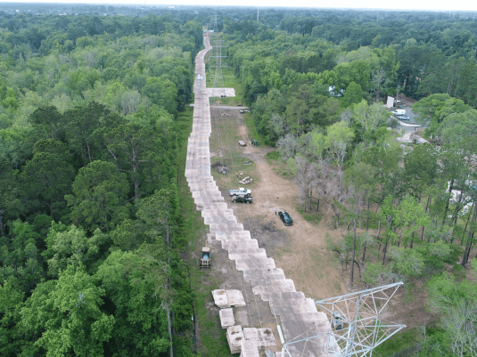 Road matting project along utility infrastructure