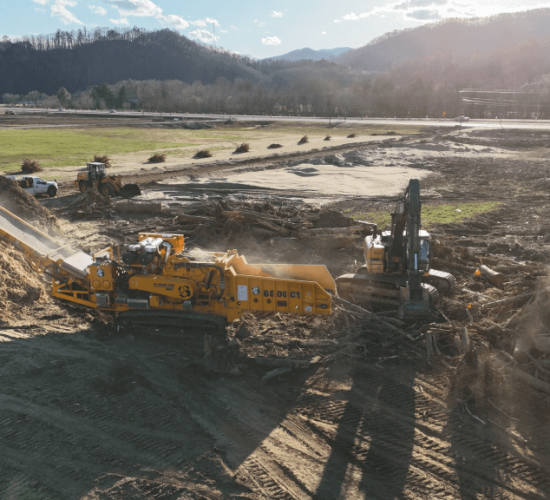 Debris removal operations to support infrastructure project
